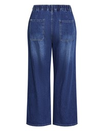 City Chic - Jorja Wide Leg Denim Jean - Mid Wash