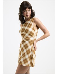 Alice In The Eve - Alyssa Plaid Off Shoulder Mini Dress