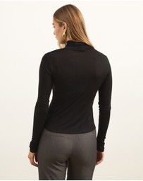 Atmos&Here - Wool Blend Roll Neck Long Sleeve Top