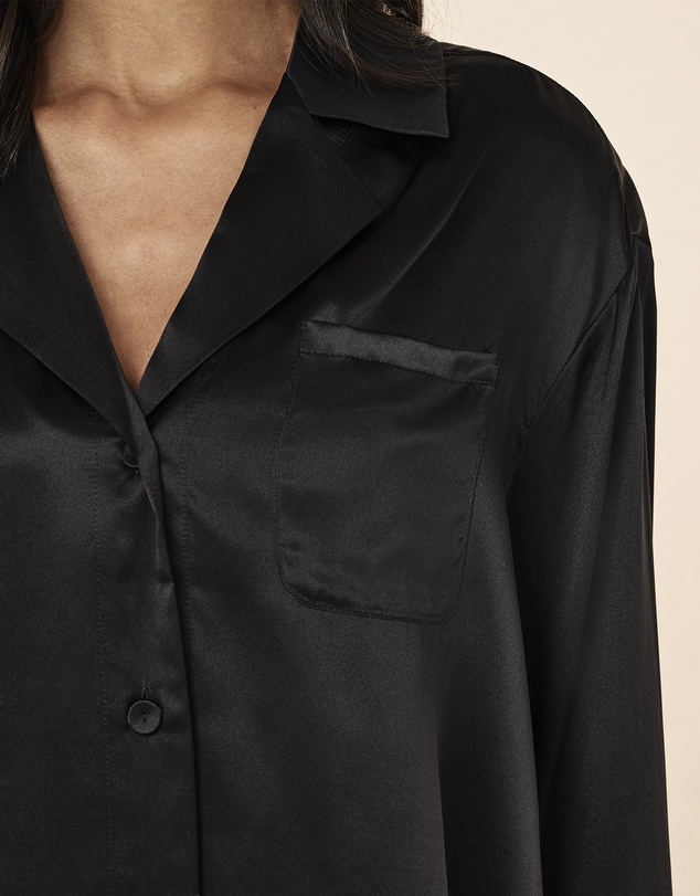 Papinelle - Audrey Mulberry Silk Boyfriend Shirt