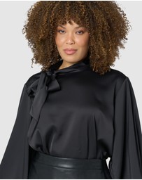 Pink Dusk by Curve Project - Truth Hurts High Neck Blouse
