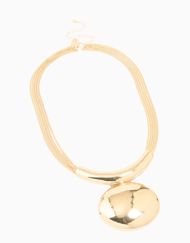 Lovisa - Gold Statement Circle Pendant Necklace