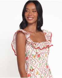 Petal & Pup - Lucille Maxi Dress - Coral Wildflower
