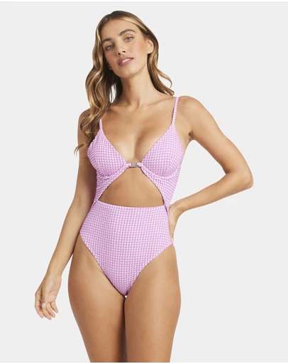Billabong - Womens Mini Wave Check Kaia One Piece Swimsuit