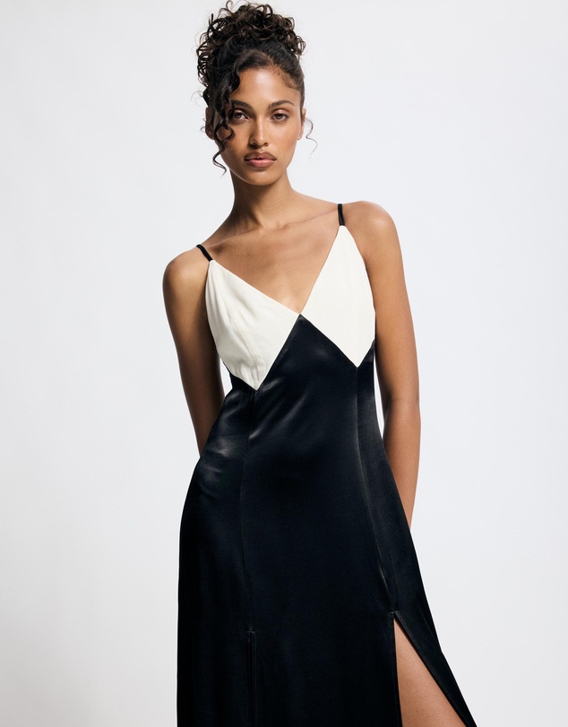 Lover - Margot Contrast Satin Maxi Dress