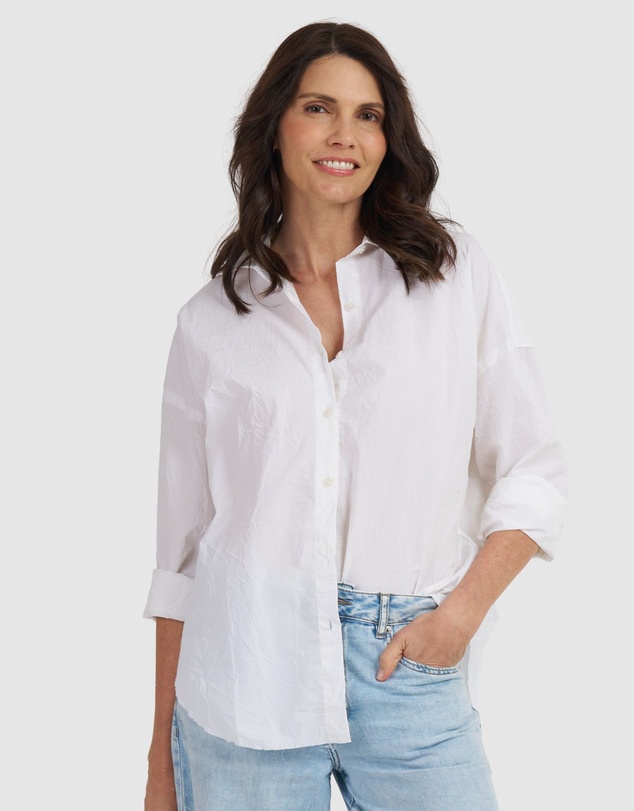 CAMIXA - Exal Oversized Frayed Edge Cotton Shirt