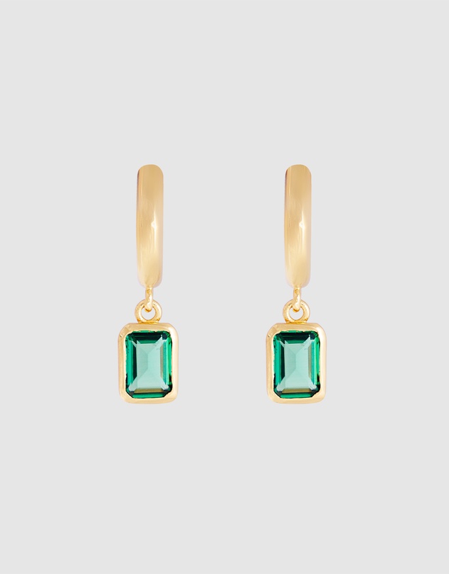 FAIRLEY - Green Crystal Deco Hoops