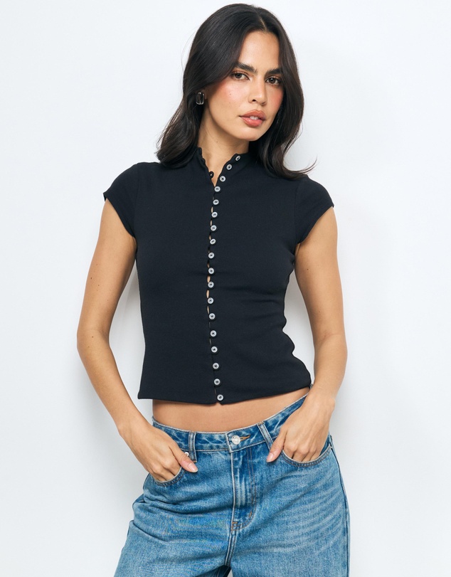 AERE - Sabine Button Down Top