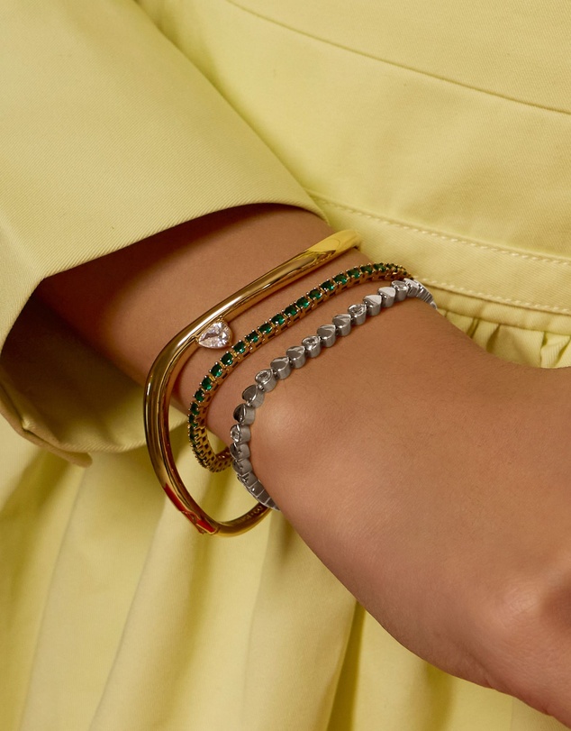 Wanderlust + Co - Multi Hearts 925 Sterling Silver Bracelet
