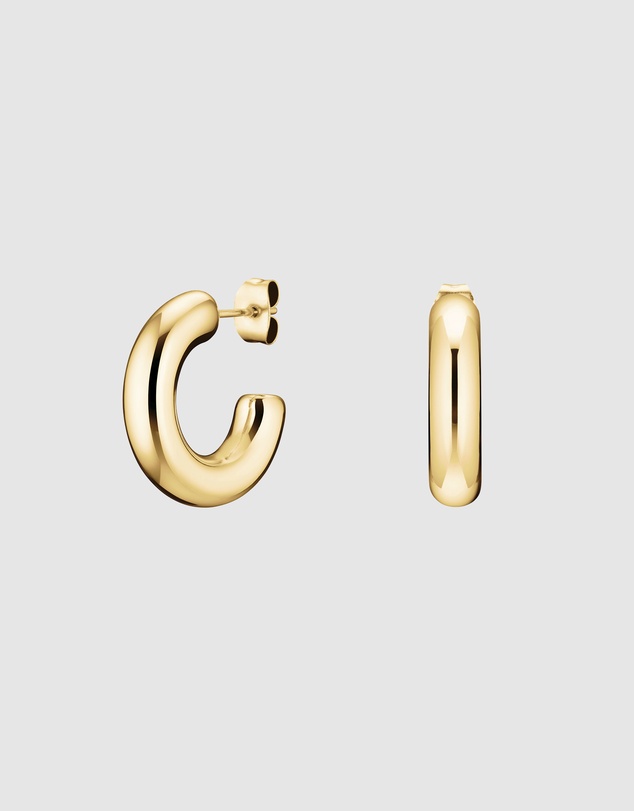 Rosefield - Medium Thick Gold-Tone Hoop Earrings