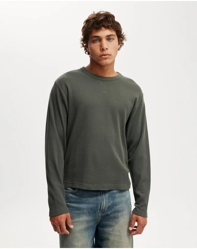 Cotton On - Cropped Fit Textured Long Sleeve