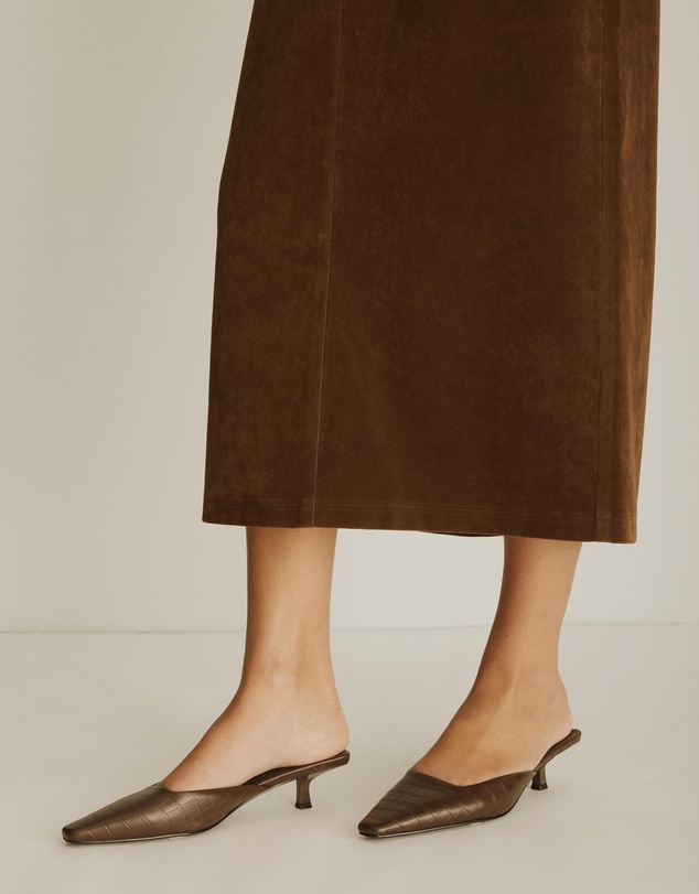 Atmos&Here - Lily Suede Midi Skirt