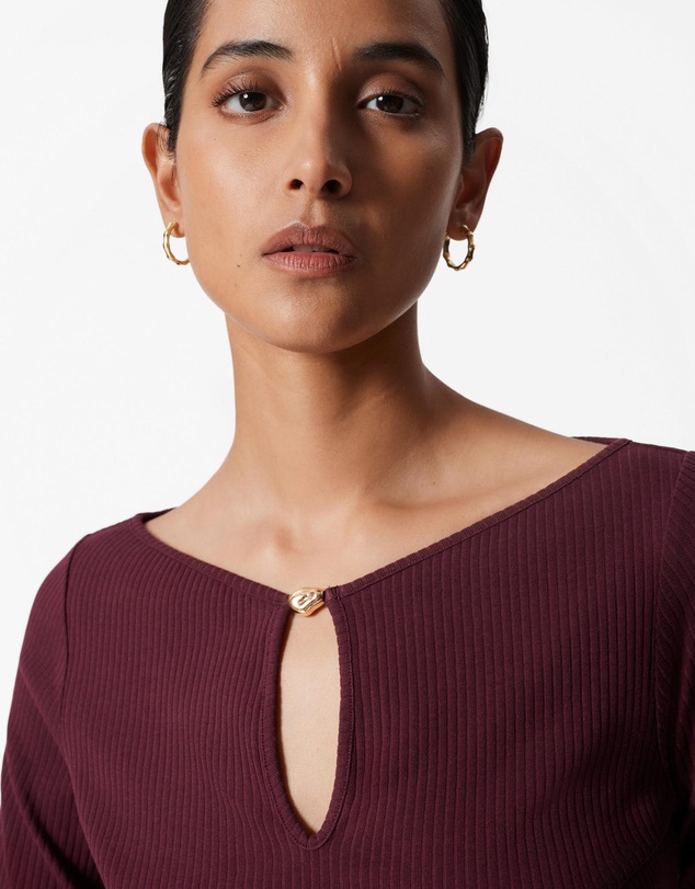 & Other Stories - Long-Sleeve Keyhole Top