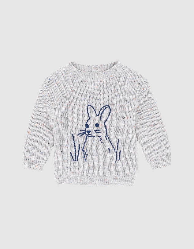 Bebe by Minihaha - Bunny Hand Emb Knit Jumper - Babies