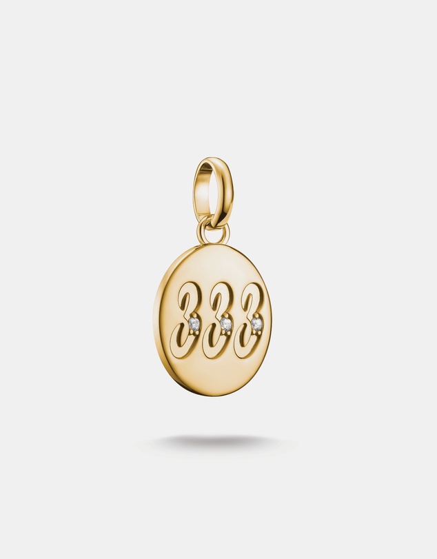 THOMAS SABO - THOMAS SABO Connect Charm angel number 333 with stones Gold
