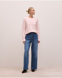 Trenery - Alpaca Merino Cable Yoke Knit in Rose Quartz