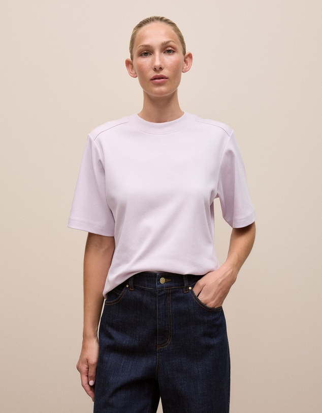 Trenery - Cotton Modal Interlock T-shirt in Lilac