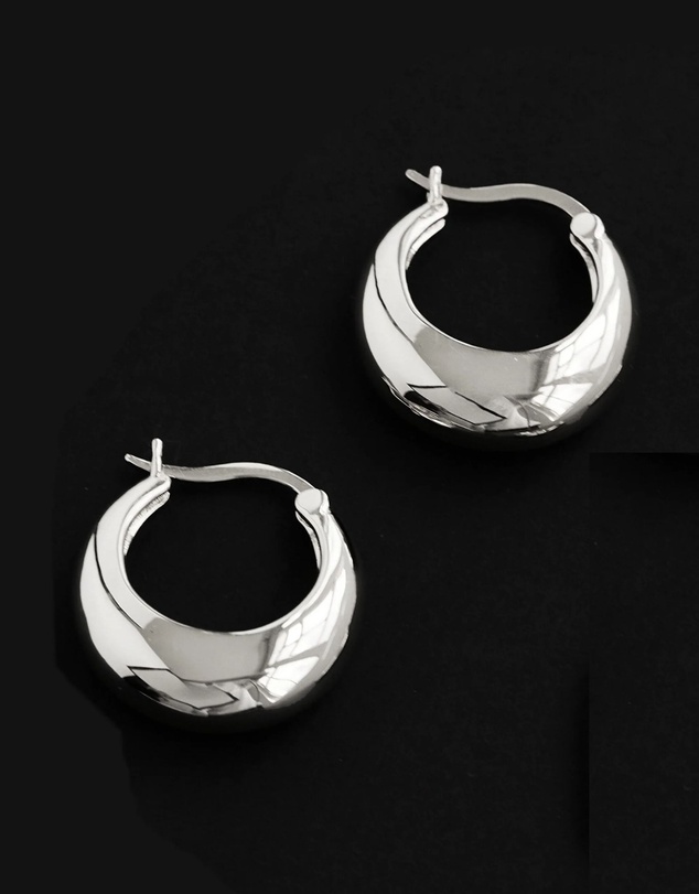 SAINT VALENTINE - Positano Large Hoops - Silver