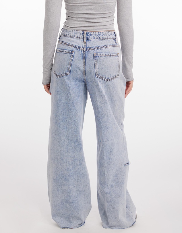 Dazie - All Mine Mid Rise Wide Leg Denim Jeans