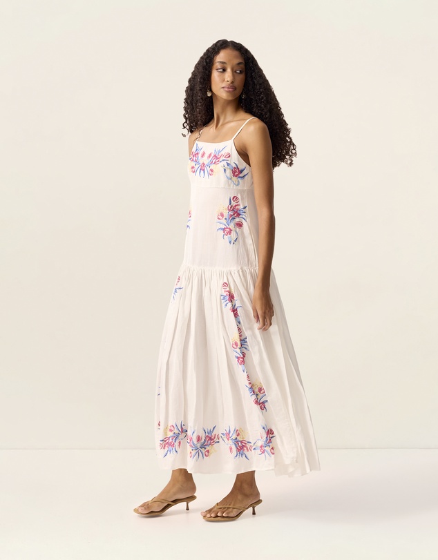 MOS The Label - Tulip Embroidery Midi Dress