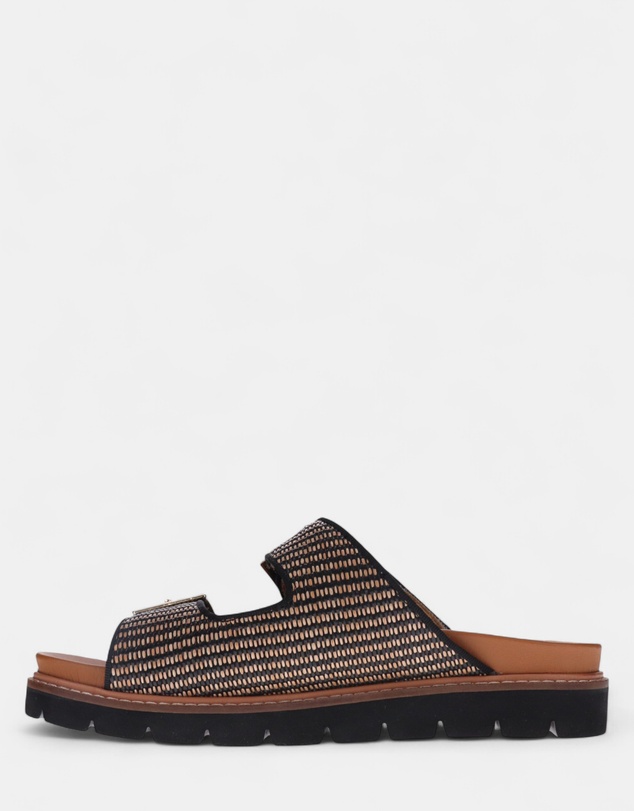 Mia Vita - Daisy Slide - Black Raffia
