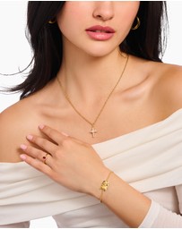 THOMAS SABO - Romance Necklace with white cross pendant gold