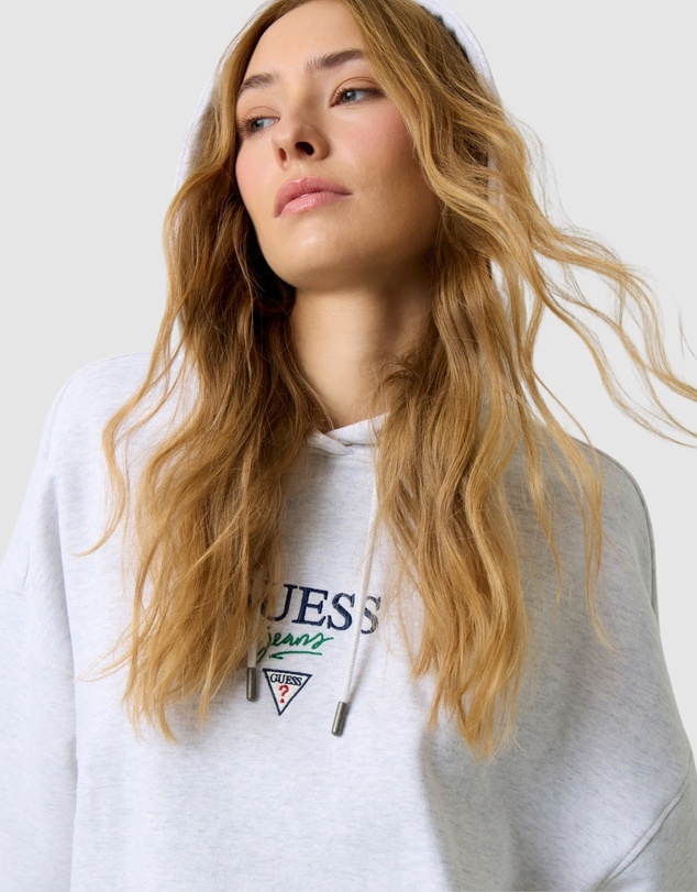 GUESS Jeans - GUESS JEANS Drop Shoulder Baker Cropped Hoodie