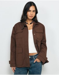 AERE - Rory Funnel Neck Organic Cotton Jacket