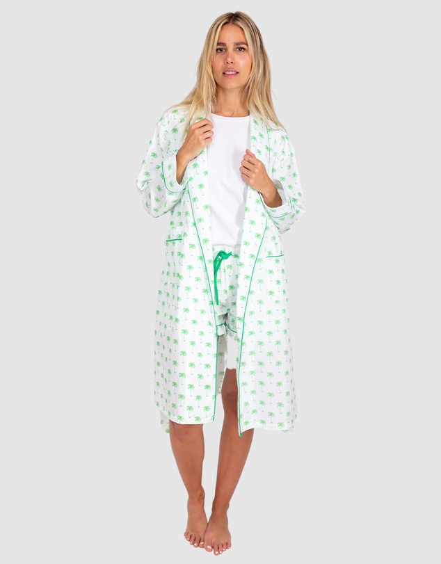 Sant And Abel - Women's Green Palm Tree Robe