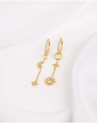 Wanderlust + Co - Sunlit Nova Gold Drop Earrings