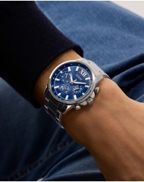 GUESS - Guess Men's Silver Tone 44mm Multi-function Watch