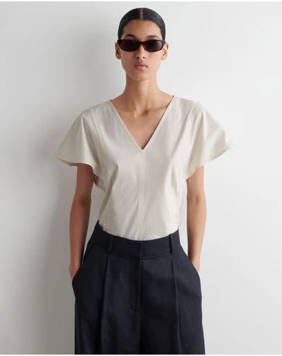 COS - Petal Sleeve Cotton Top