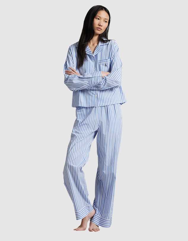 Polo Ralph Lauren - Shirting Stripes Cotton Long Sleeve Button Down Pyjama Set