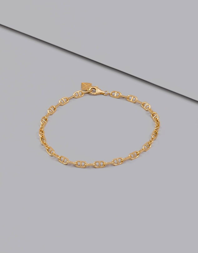 Wanderlust + Co - Petite Link Anchor 14K Gold Vermeil Bracelet