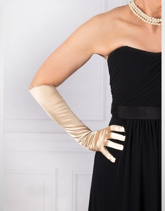 DENTS - Long Above Elbow Satin Gloves