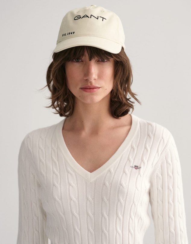 Gant - Stretch Cotton Cable V-Neck Knit