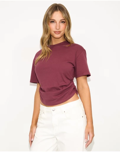 Dazie - Mia Cinched Short Sleeve Tee
