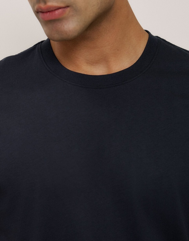Trenery - Cotton Crew T-shirt in Navy
