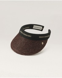 Helen Kaminski - Bianca 8 Raffia Logo Visor