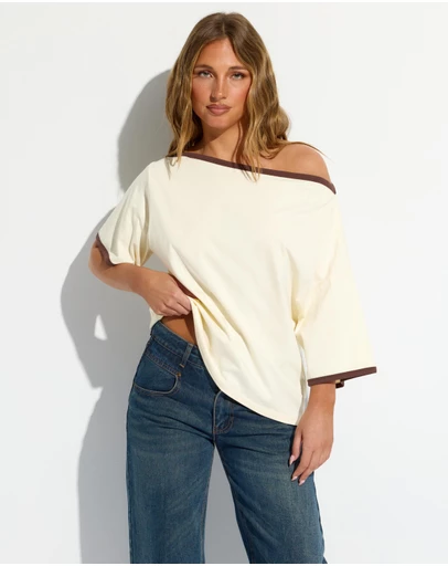 Dazie - Jordyn Asymmetric Oversized Tee