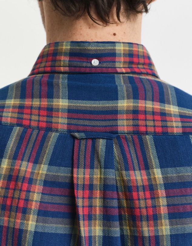 Gant - Regular Fit Checked Indigo Twill Shirt