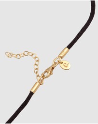 Elli Jewelry - Necklace Choker Drop Pendant Satin With Quartz Pink In 925 Sterling Silver Gold Plated