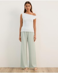 Atmos&Here - Alba Textured Wide Leg Pants