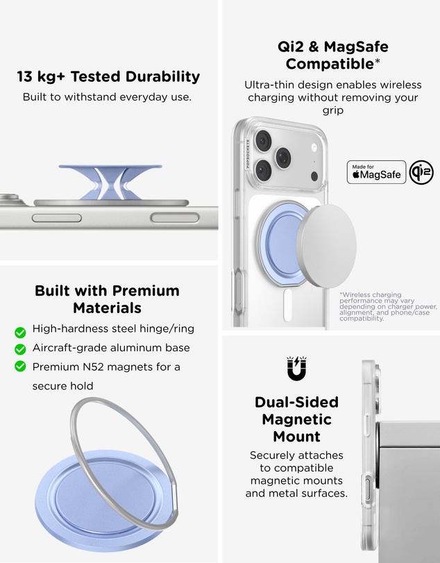 PopSockets - PopGrip LowPro MagSafe Mount Grip Stand