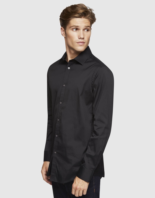 Oxford - Black Stretch Travel Shirt
