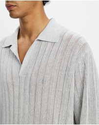 Recto - Lace Rib Sheer Knit Top