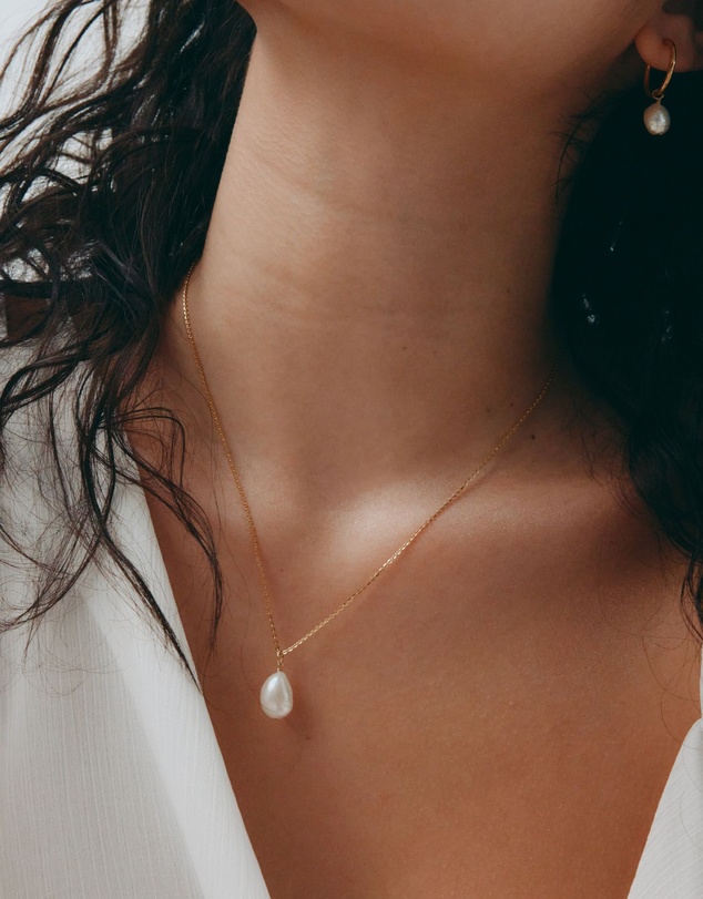SAINT VALENTINE - Keshi Pearl Necklace - Gold