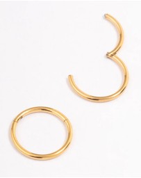 Lovisa - Gold Plated Surgical Steel Fine Sleeper Earrings 8mm