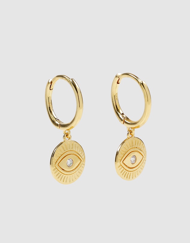 Arms Of Eve - Protective Eye Gold Hoop Huggies