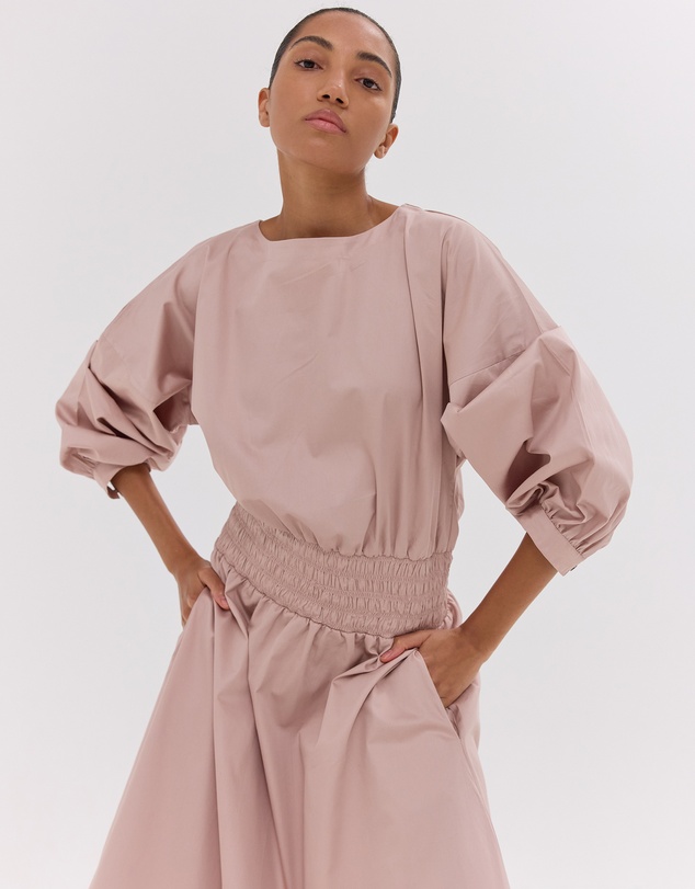 Cloth & Co. - The Shirred Billow Sleeve Dress | Lotus